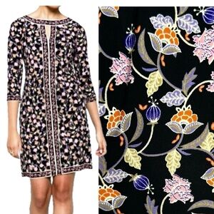 Chic Black and White Sheath Dress with 3/4 Sleeves